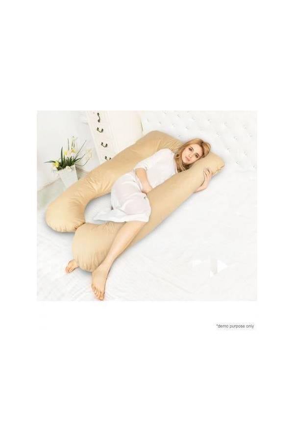 Cotton Maternity Pillow Cotton Beige 120x80cm  - Image 3