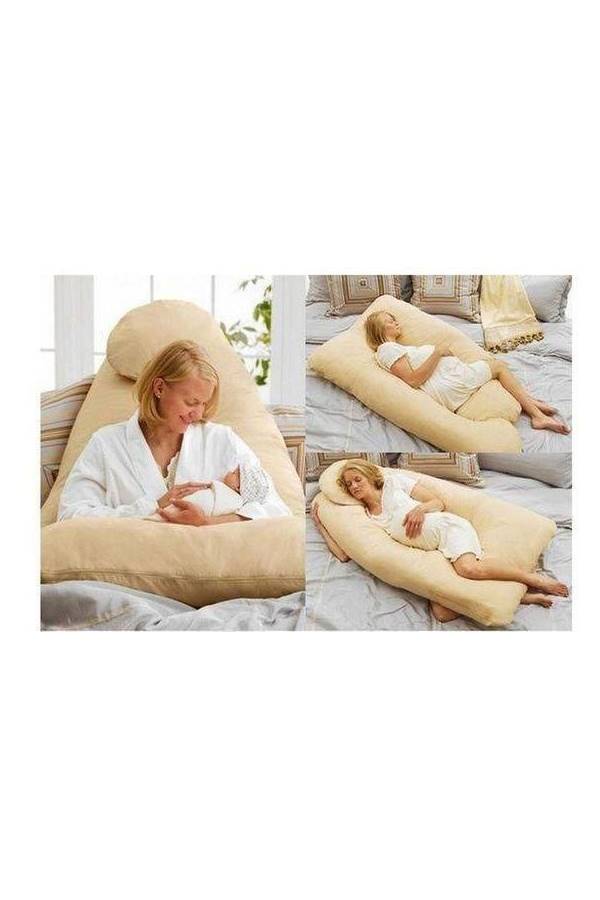 Cotton Maternity Pillow Cotton Beige 120x80cm  - Image 4