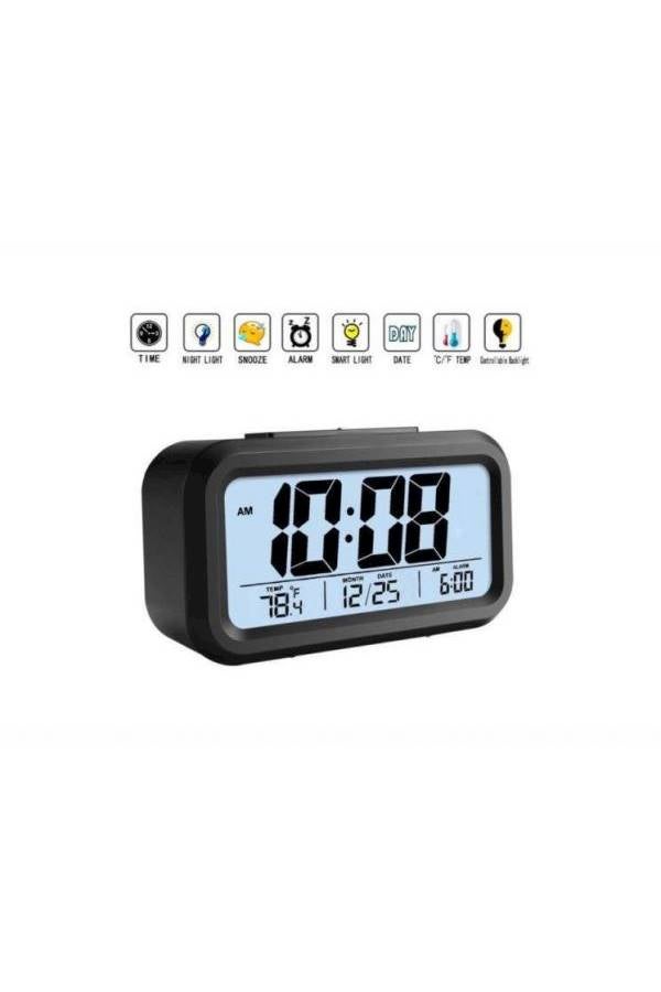 Digital Led Screen Electronic Alarm Clock Black 135x75x42mm - Image 2