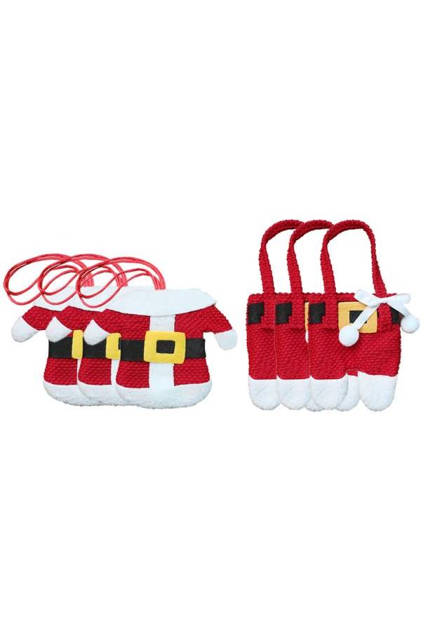 Set Of 3 Santa Claus Coats And Pants Style Cutlery Set Black - Image 1