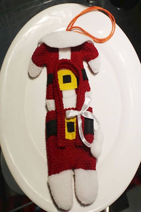 Set Of 3 Santa Claus Coats And Pants Style Cutlery Set Black - Image 2