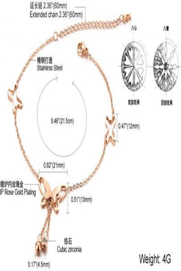 Rose Gold Plated Korean Style Anklet - v1555098958/N23699271A_3