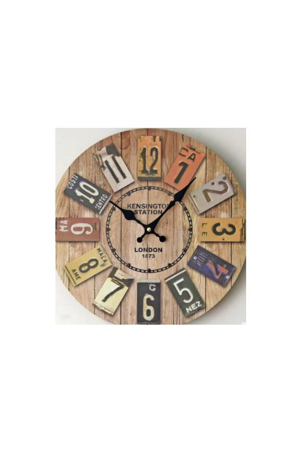 Europe Style Vintage Round Wooden Wall Hanging Clock Multicolour - Image 2
