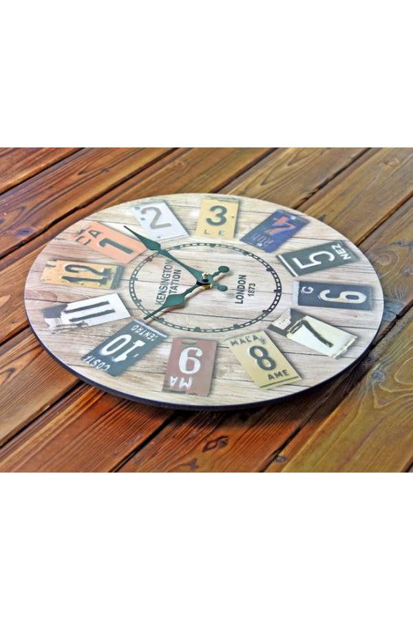 Europe Style Vintage Round Wooden Wall Hanging Clock Multicolour - Image 3