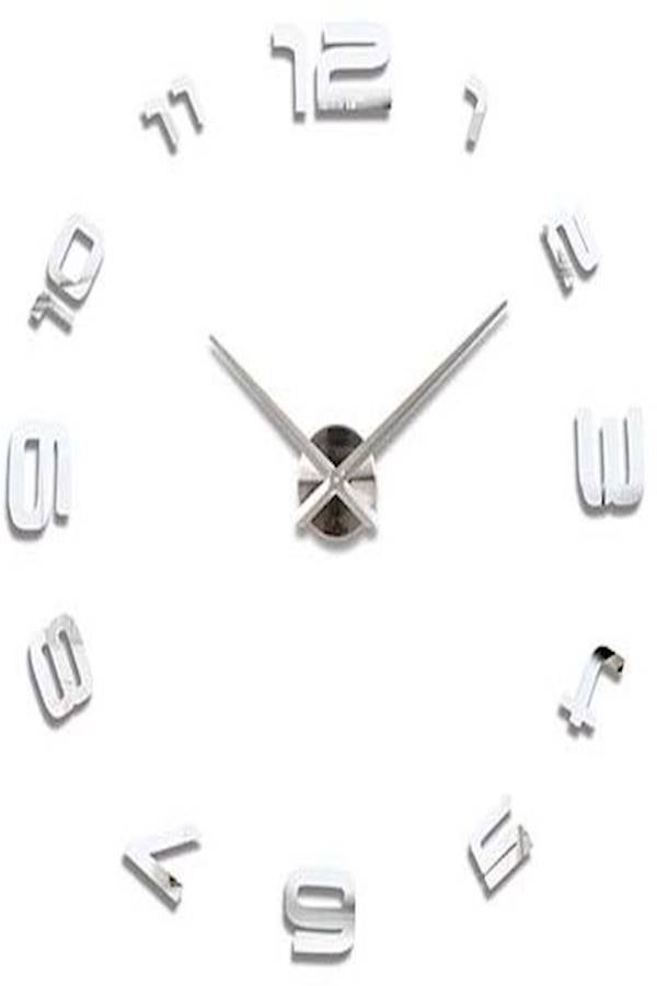 Large DIY Quartz 3D Acrylic Sticker Wall Clock Multicolour - Image 2