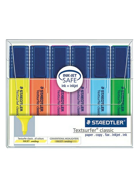 6-Piece Highlighter Pen Set Multicolour