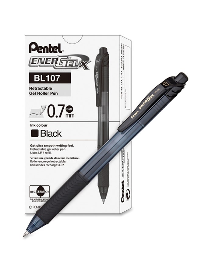 Pentel Energel-x Rollergel Pen, Black [pe-bl107-ah] Black