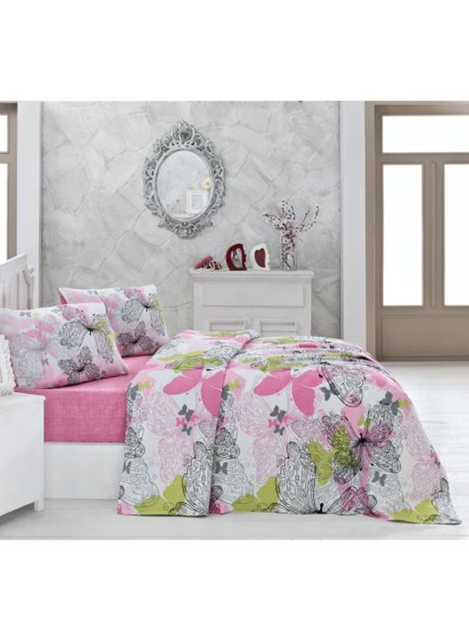 Victoria Pique cotton White/Pink/Green Single 