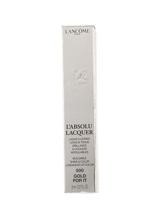 LANCOME L'Absolu Lacquer Buildable Shine And Colour Longwear Lip Colour 500 Gold For It  - Image 2
