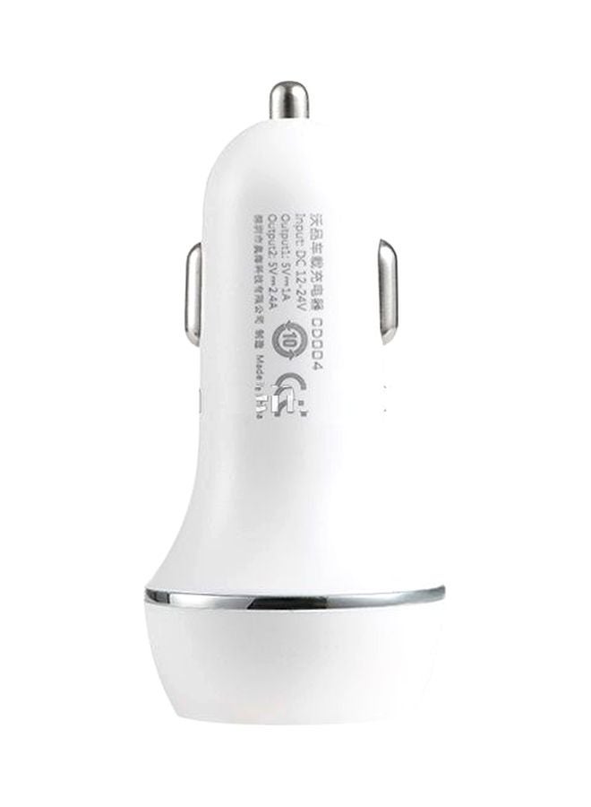 وبو شاحن سيارة بمنفذ USB أبيض