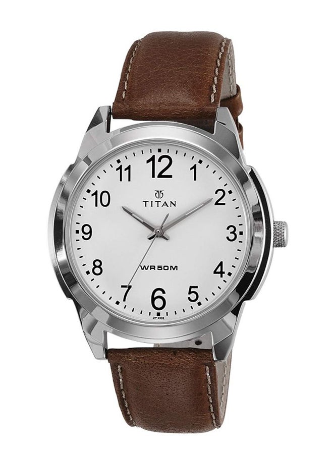 TITAN Men's Water Resistant Leather Analog Watch 1585SL07 - Image 1