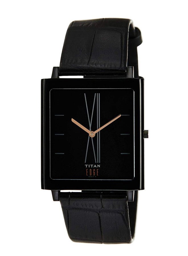 TITAN men Edge Water Resistant Leather Analog Watch 1599NL01 - Image 1
