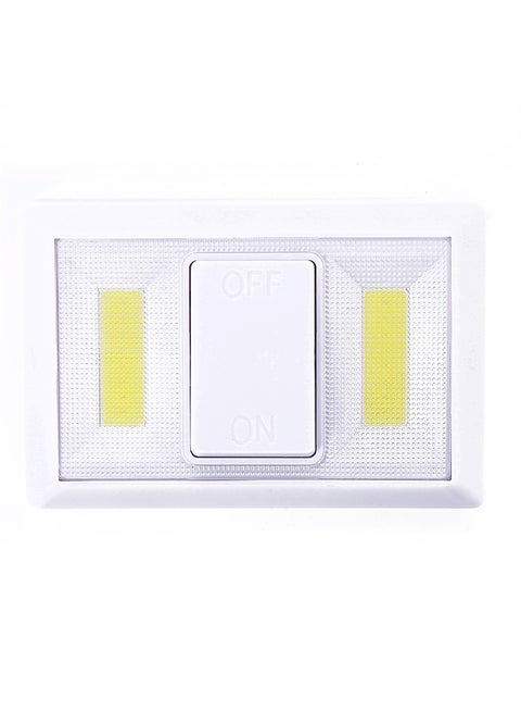 Cordless Dual LED Light With Switch White 12 x 8cm