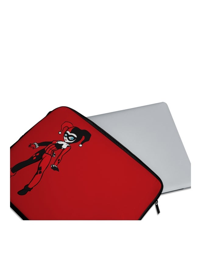 LOUD UNIVERSE - Retro Harley Quinn Printed Sleeve For 13-Inch Laptop Red/Black/White - Image 1