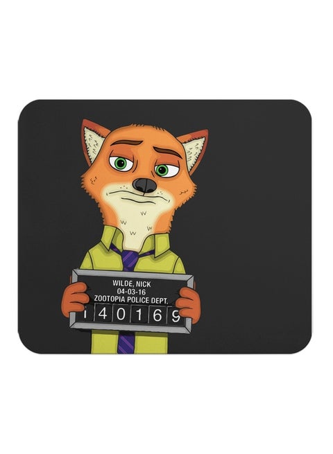 Nick Wilde Arrest Non-Slip Mouse Pad Zootopia High Quality Rectangular Mouse Pad Orange/Green/White