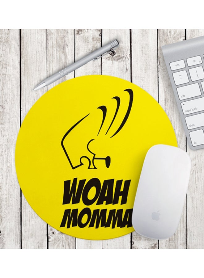 LOUD UNIVERSE - Johnny Bravo Woah Momma Printed Mousepad Yellow/Black - Image 1