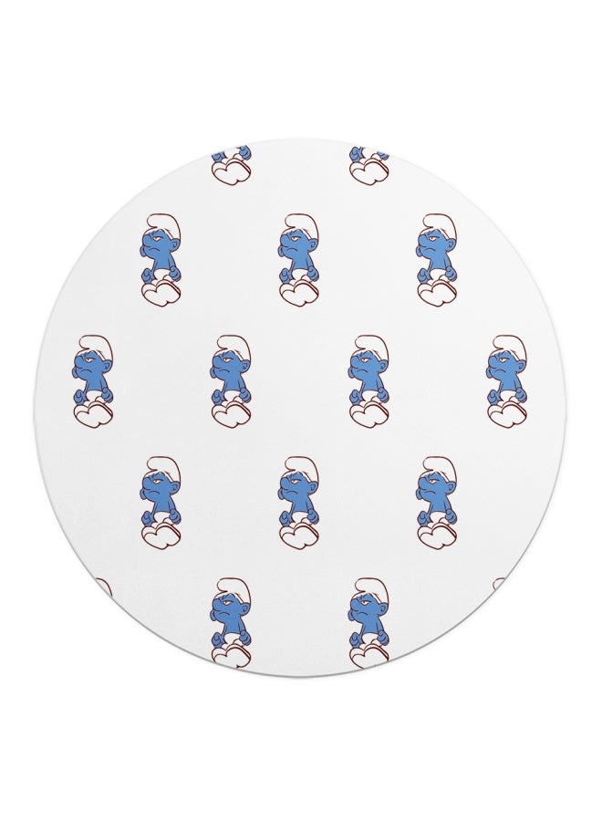 Smurfs Pattern Printed Mousepad White/Blue