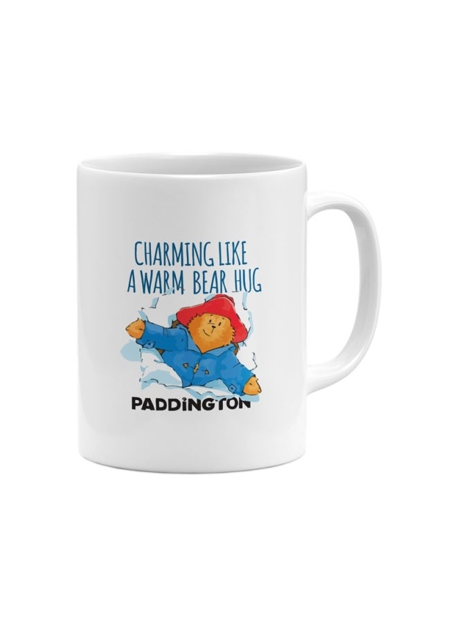 LOUD UNIVERSE Bear Hug Cartoon Printed Coffee Mug White/Blue/Red  - Image 1