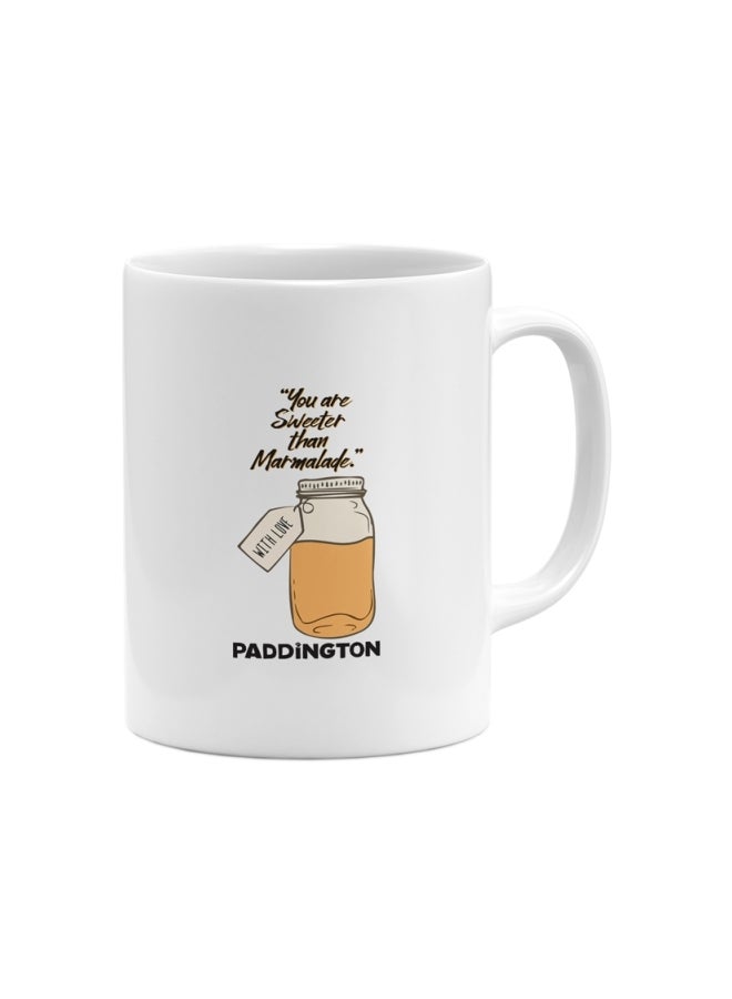 LOUD UNIVERSE Bear Cartoon Printed Coffee Mug White/Brown  - Image 1