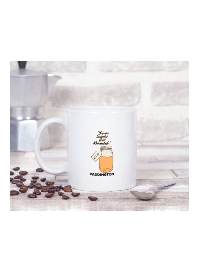 LOUD UNIVERSE Bear Cartoon Printed Coffee Mug White/Brown  - Image 2