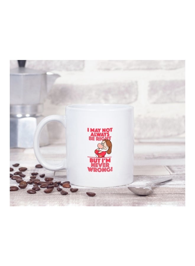 LOUD UNIVERSE Snow White Grumpy Cartoon Printed Coffee Mug White/Red/Brown - Image 2