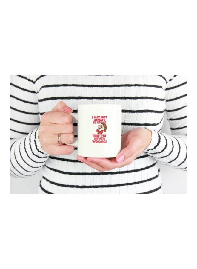 LOUD UNIVERSE Snow White Grumpy Cartoon Printed Coffee Mug White/Red/Brown - Image 3