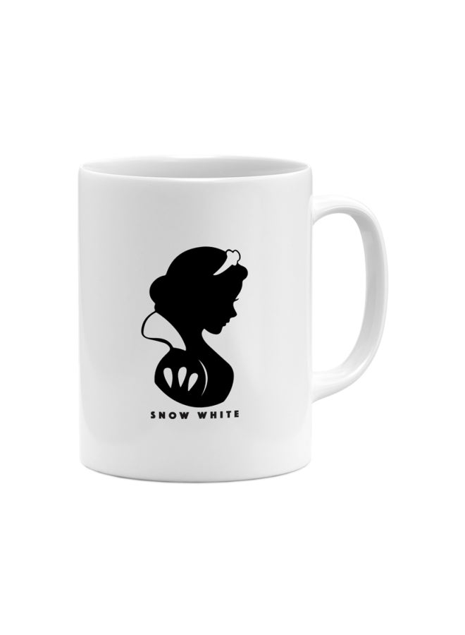 LOUD UNIVERSE Snow White Cartoon Printed Coffee Mug White/Black  - Image 1