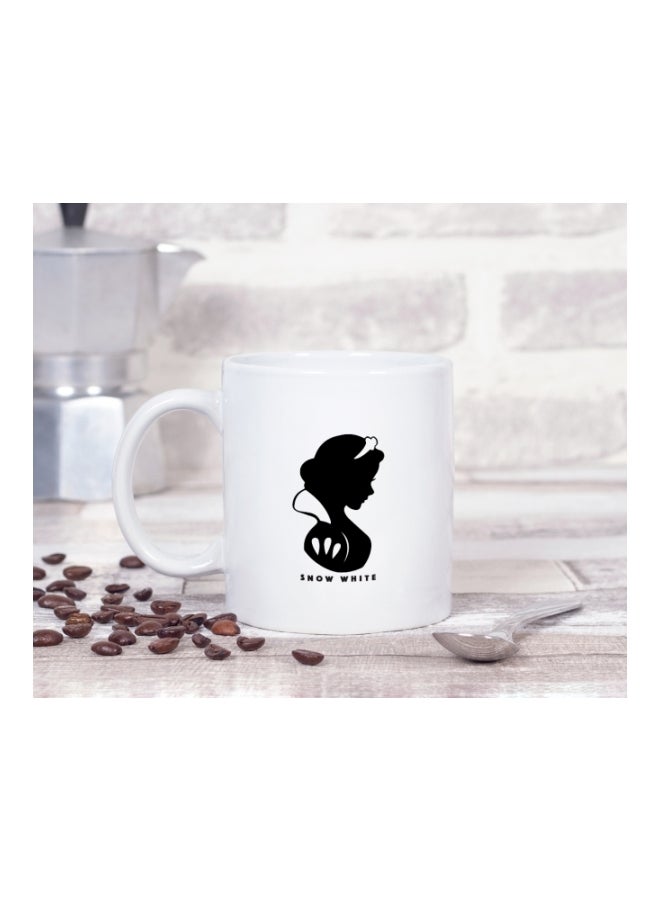 LOUD UNIVERSE Snow White Cartoon Printed Coffee Mug White/Black  - Image 2