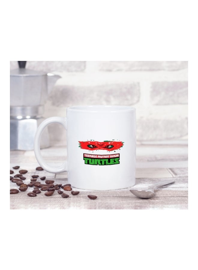 LOUD UNIVERSE Ninja Turtle Mask Printed Coffee Mug White/Red/Green - Image 2