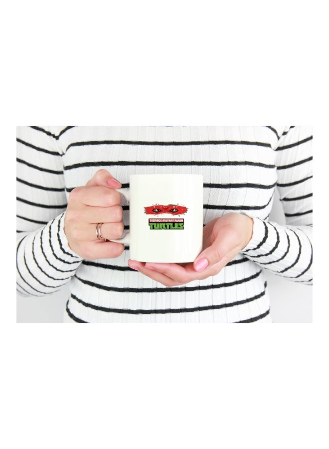 LOUD UNIVERSE Ninja Turtle Mask Printed Coffee Mug White/Red/Green - Image 3