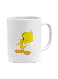 Tweety Wink Bird Printed Coffee Mug White/Yellow/Blue