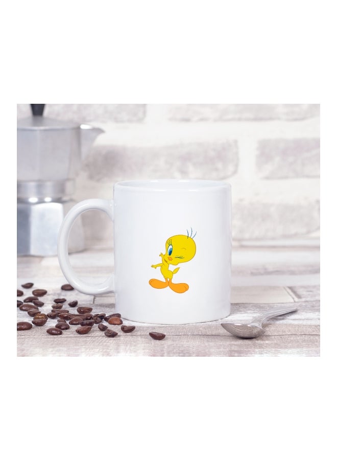 LOUD UNIVERSE - Tweety Wink Bird Printed Coffee Mug White/Yellow/Blue - Image 1