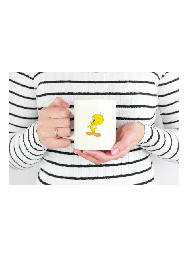 LOUD UNIVERSE - Tweety Wink Bird Printed Coffee Mug White/Yellow/Blue - Image 1