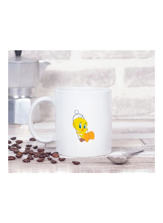 LOUD UNIVERSE Tweety Thaw Bird Printed Coffee Mug White/Yellow/Blue - Image 2