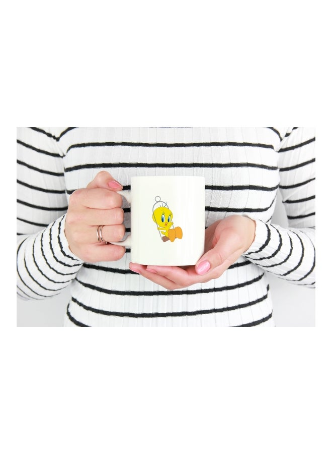 LOUD UNIVERSE Tweety Thaw Bird Printed Coffee Mug White/Yellow/Blue - Image 3