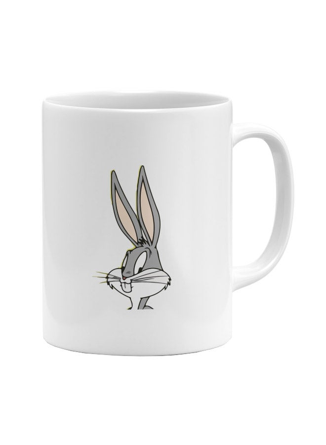 LOUD UNIVERSE - Bugs Bunny Printed Coffee Mug White/Grey/Beige - Image 1