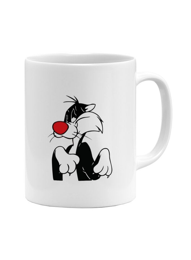 LOUD UNIVERSE - Sylvester Printed Coffee Mug White/Black/Red - Image 1