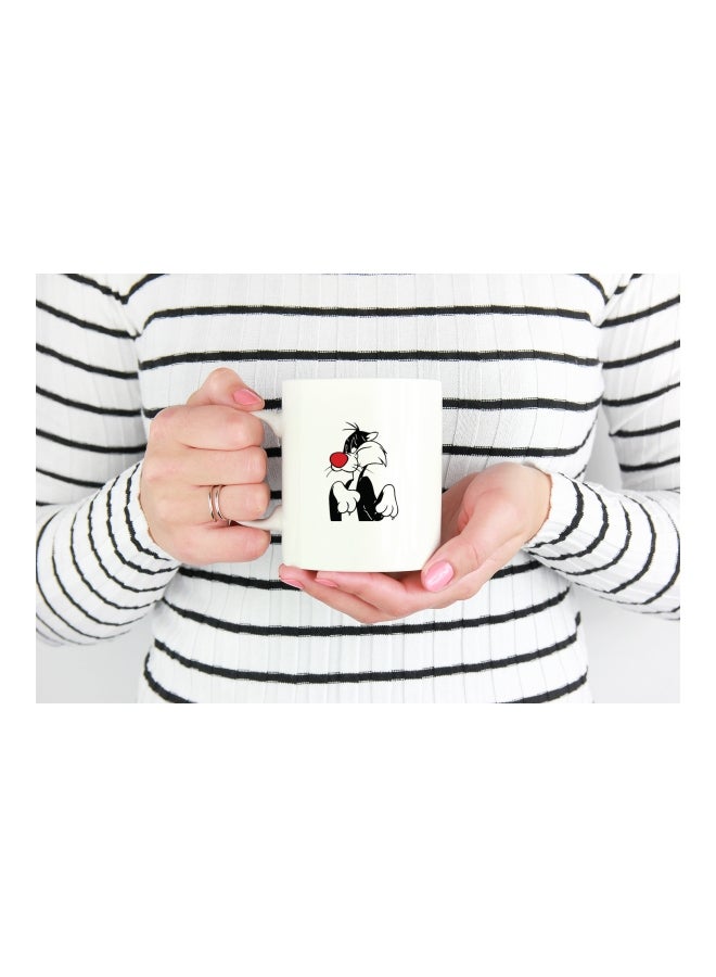 LOUD UNIVERSE - Sylvester Printed Coffee Mug White/Black/Red - Image 1