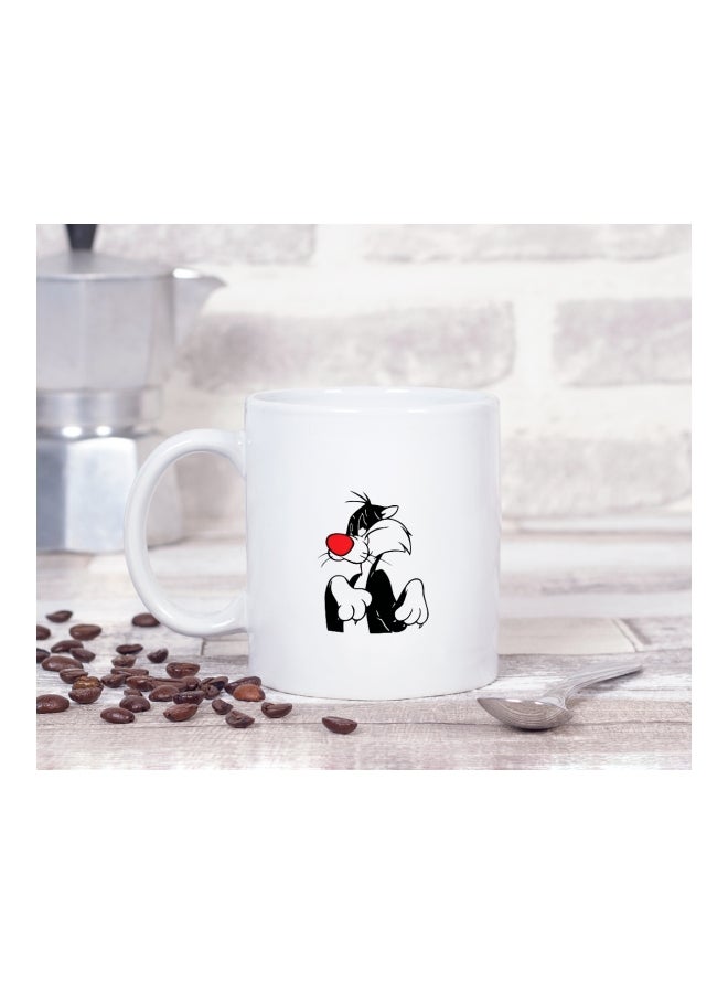 LOUD UNIVERSE - Sylvester Printed Coffee Mug White/Black/Red - Image 1