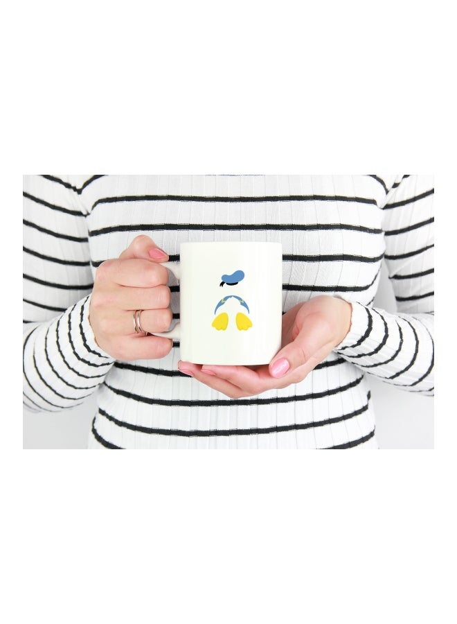LOUD UNIVERSE Donald Duck Printed Coffee Mug White/Blue/Yellow  - Image 3