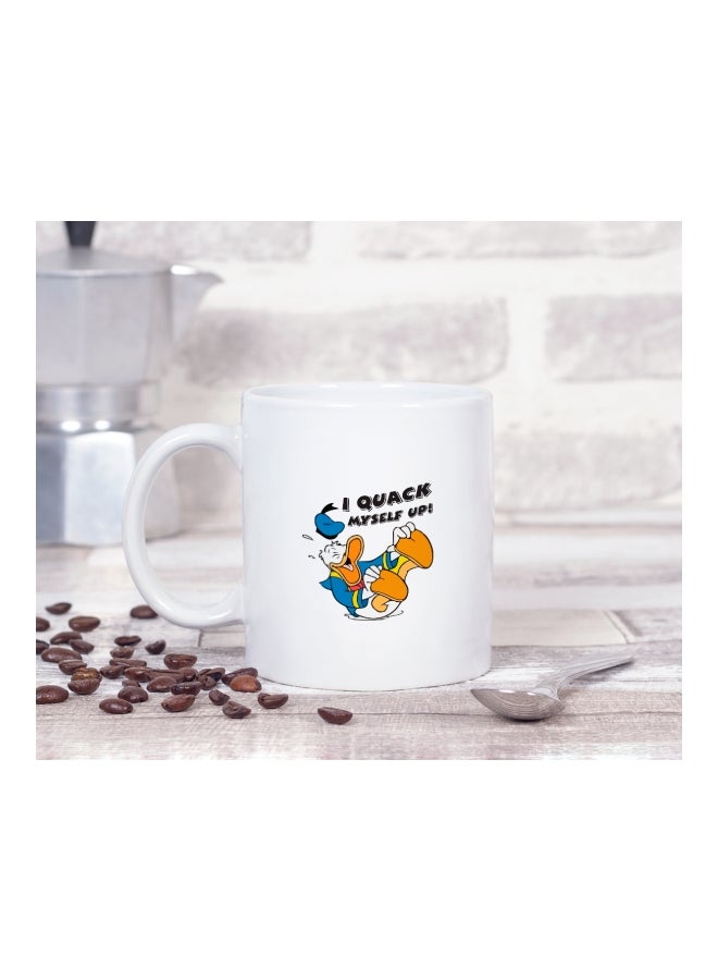 Donald Duck Printed Coffee Mug White/Blue/Yellow