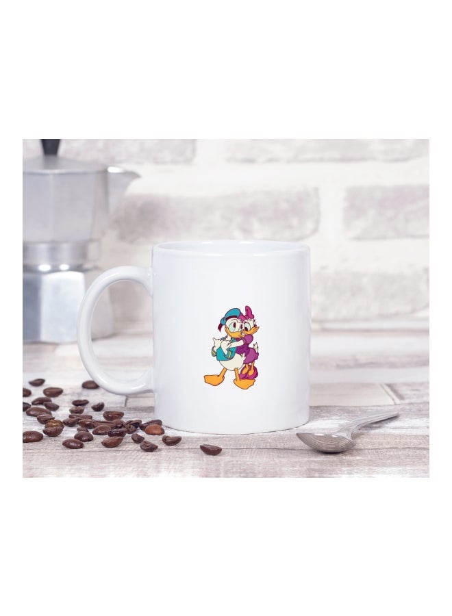LOUD UNIVERSE - Donald Duck And Daisy Duck Printed Coffee Mug White/Pink/Blue - Image 1