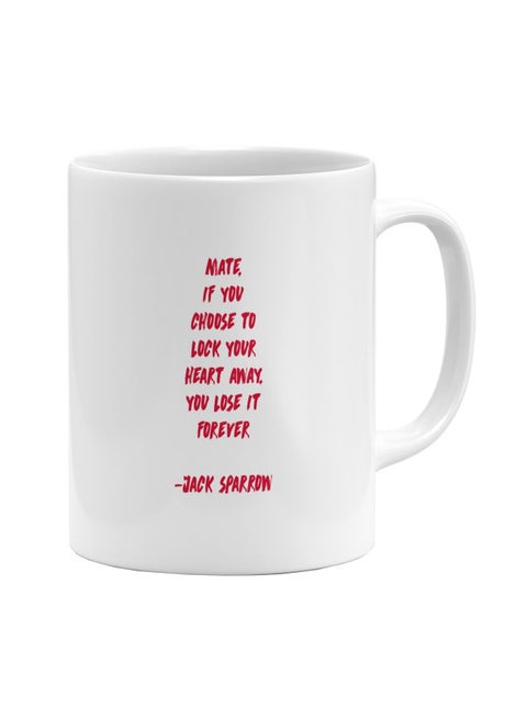Jack Sparrow Quote Printed Coffee Mug White/Red