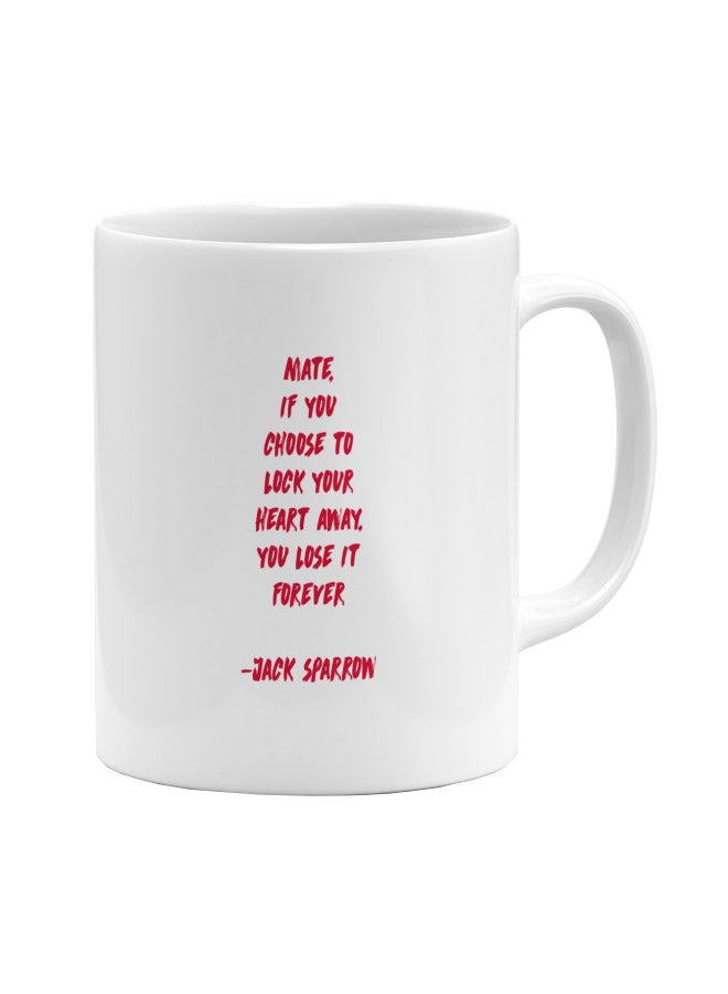 Jack Sparrow Quote Printed Coffee Mug White/Red