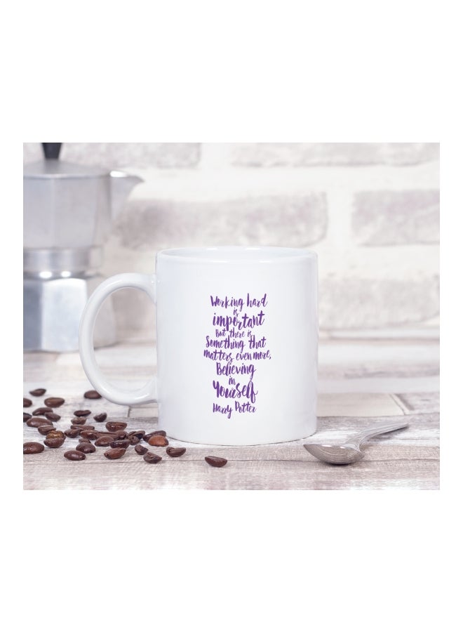 LOUD UNIVERSE Harry Potter Believing Quote Printed Coffee Mug White/Purple - Image 2