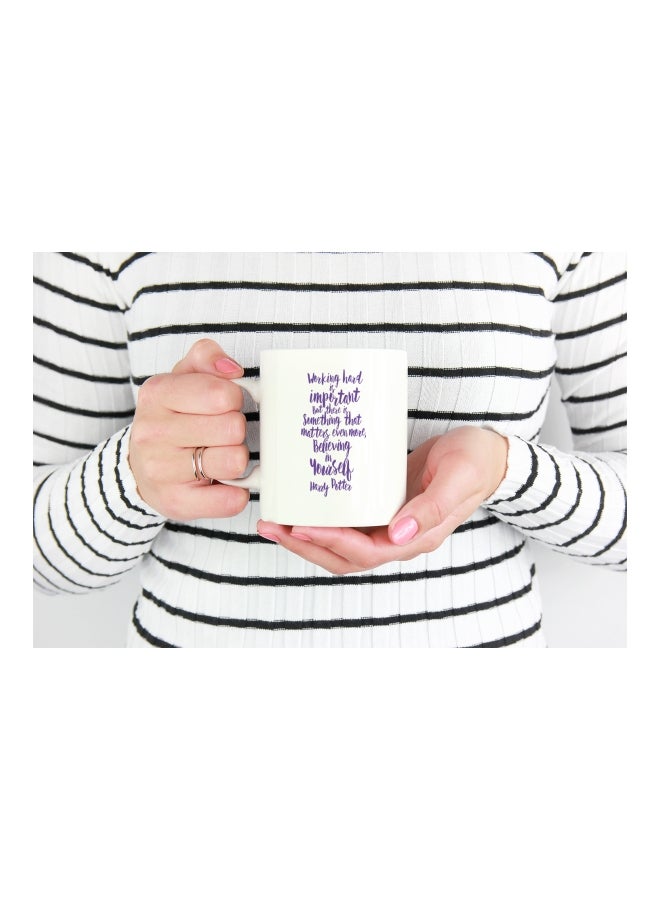 LOUD UNIVERSE Harry Potter Believing Quote Printed Coffee Mug White/Purple - Image 3