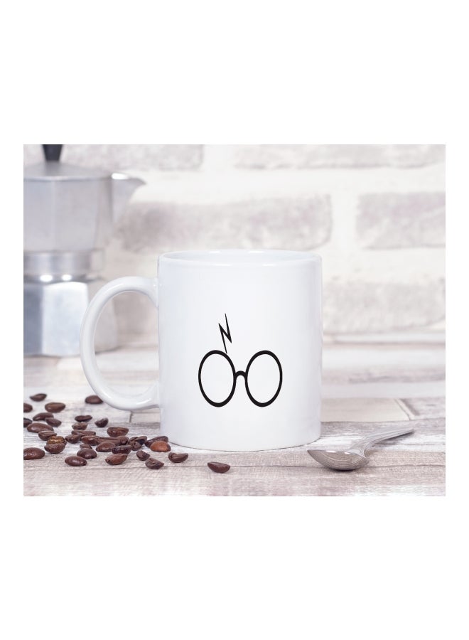 LOUD UNIVERSE - Harry Potter Glasses Printed Coffee Mug White/Black - Image 1