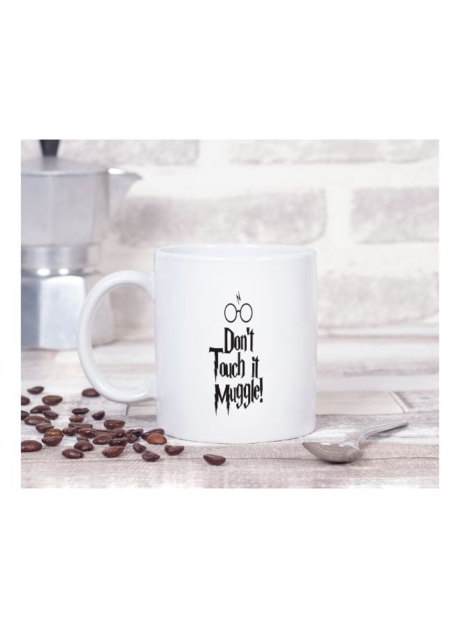 LOUD UNIVERSE Muggle Touch Quote Printed Coffee Mug White/Black - Image 2