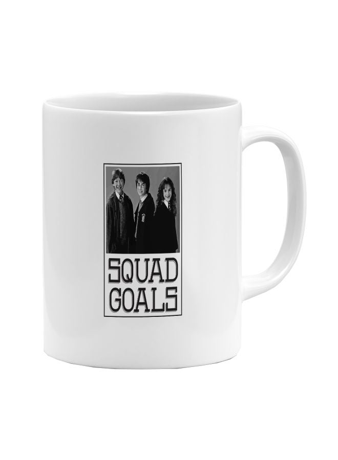 LOUD UNIVERSE Squad Goals Printed Coffee Mug White/Black  - Image 1