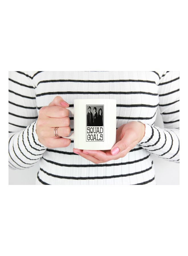 LOUD UNIVERSE Squad Goals Printed Coffee Mug White/Black  - Image 3